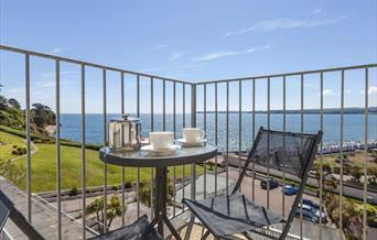Balcony and view, 9 Vista Apartments, 19 Alta Vista Road, Paignton, Devon
