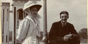 Agatha Christie with friend on Torquay seafront