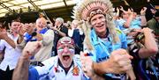 Home supporters celebrating, Exeter Chiefs, Sandy Park, Exeter, Devon