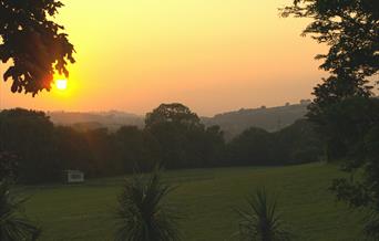 Sunset at Lower Yalberton Holiday Park, Paignton, Devon