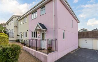 Exterior, parking and garage, The Pink House, 86 York Road, Paignton, Devon