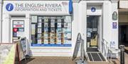 Outside the English Riviera Visitor Information Centre on Torquay harbourside, Torquay, Devon