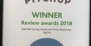 PITCHUP WINNER at Wall Park Touring Caravan and Centry Camping site, Brixham, Devon